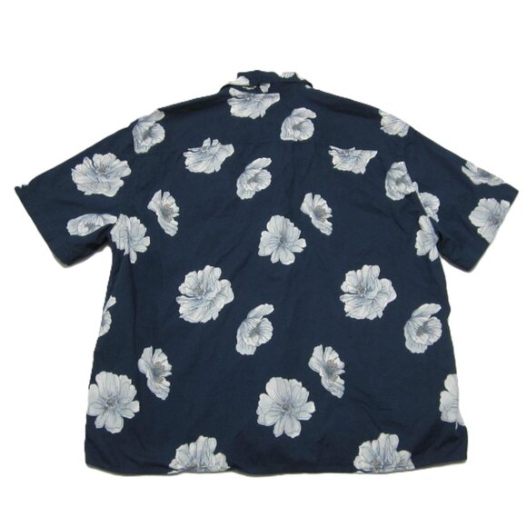 American Eagle Hawaiian Tropical Shirt Men's Size Large Blue Cotton Viscose SS - Picture 2 of 11